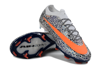 Unisex Nike Air Zoom Mercurial Vapor 16 Elite FG Firm Ground Low-Tops Football Boots - White/Electric Orange/Sapphire Blue