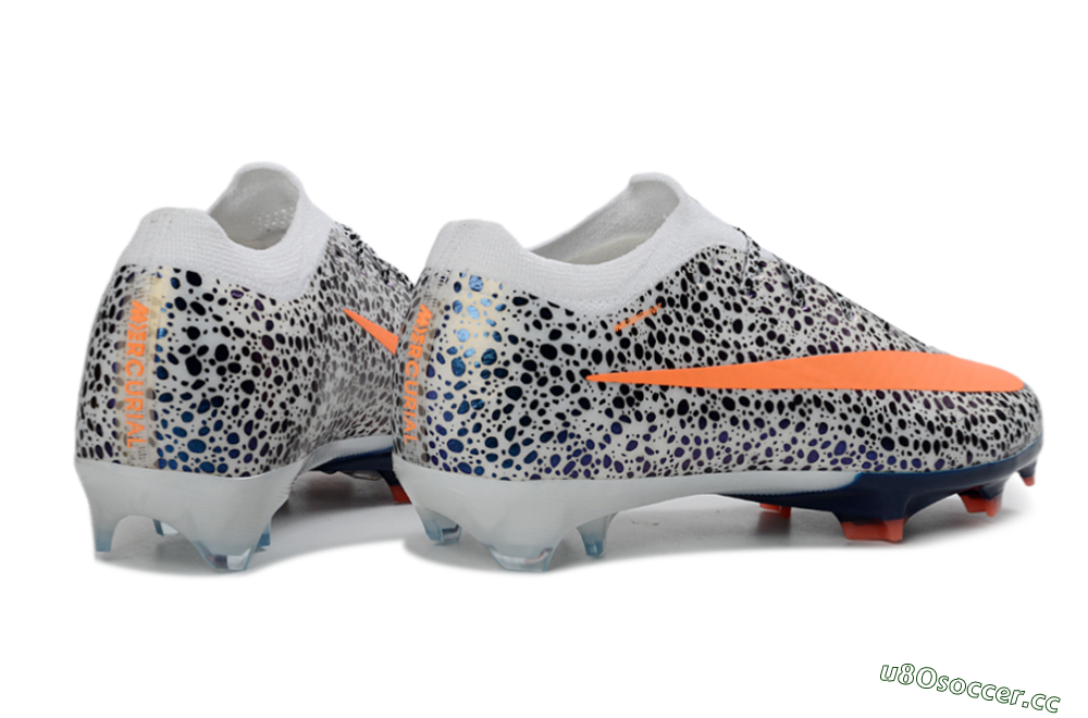 Unisex Nike Air Zoom Mercurial Vapor 16 Elite FG Firm Ground Low-Tops Football Boots - White/Electric Orange/Sapphire Blue 6