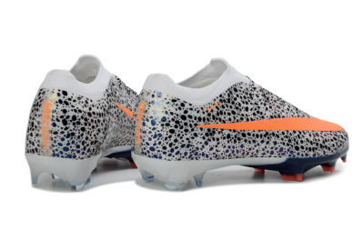 Unisex Nike Air Zoom Mercurial Vapor 16 Elite FG Firm Ground Low-Tops Football Boots - White/Electric Orange/Sapphire Blue