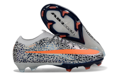 Unisex Nike Air Zoom Mercurial Vapor 16 Elite FG Firm Ground Low-Tops Football Boots - White/Electric Orange/Sapphire Blue