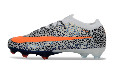Unisex Nike Air Zoom Mercurial Vapor 16 Elite FG Firm Ground Low-Tops Football Boots - White/Electric Orange/Sapphire Blue