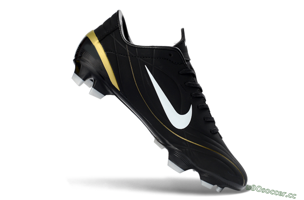 Men's Nike Mercurial Vapor R9 FG Firm Ground Low-Tops Football Boots - Black/Gold Accent/White Detail 4