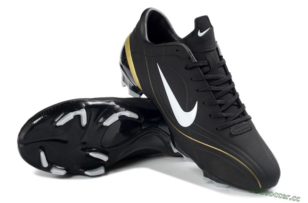 Men's Nike Mercurial Vapor R9 FG Firm Ground Low-Tops Football Boots - Black/Gold Accent/White Detail 3