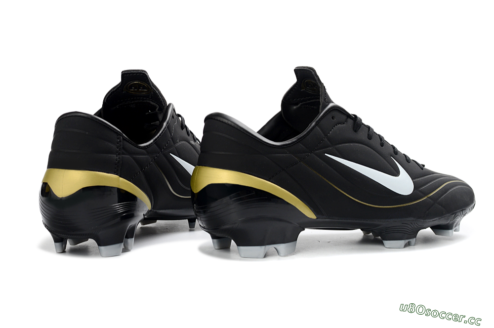 Men's Nike Mercurial Vapor R9 FG Firm Ground Low-Tops Football Boots - Black/Gold Accent/White Detail 6