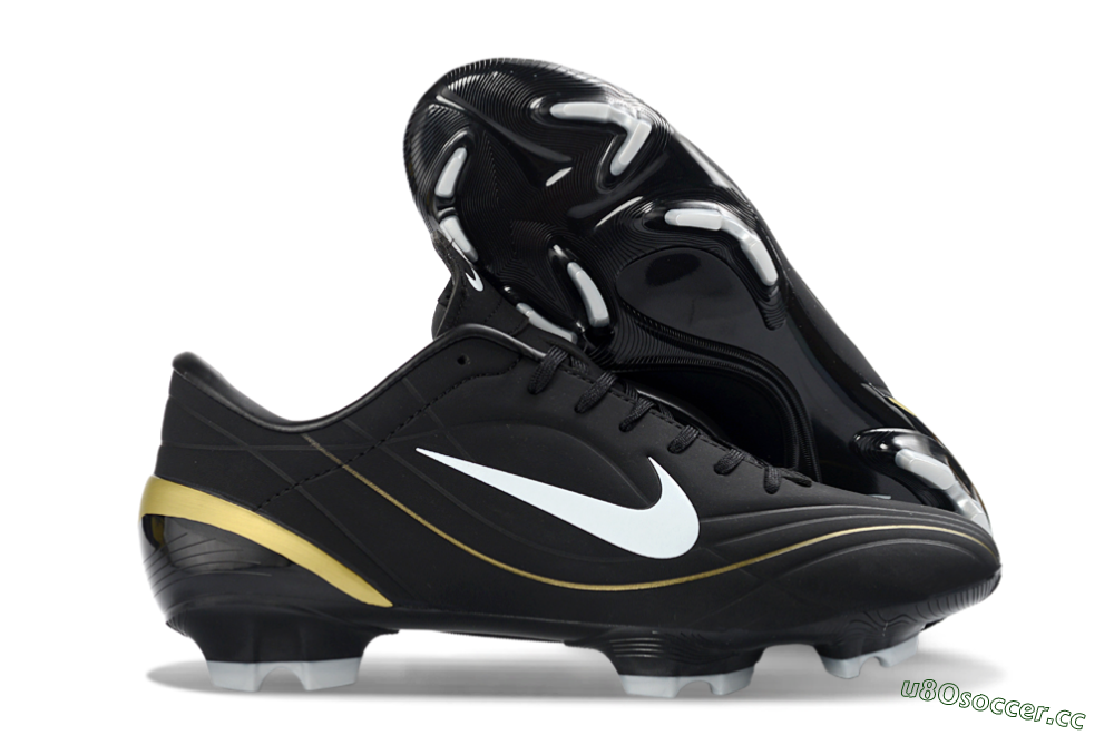 Men's Nike Mercurial Vapor R9 FG Firm Ground Low-Tops Football Boots - Black/Gold Accent/White Detail 2