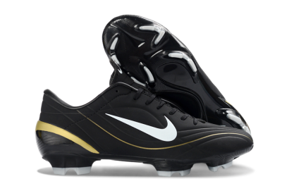 Men's Nike Mercurial Vapor R9 FG Firm Ground Low-Tops Football Boots - Black/Gold Accent/White Detail