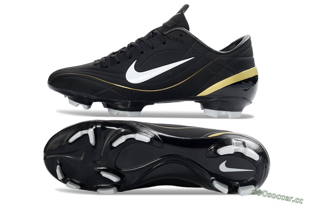 Men's Nike Mercurial Vapor R9 FG Firm Ground Low-Tops Football Boots - Black/Gold Accent/White Detail 1