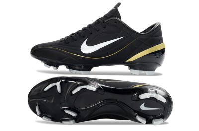 Men's Nike Mercurial Vapor R9 FG Firm Ground Low-Tops Football Boots - Black/Gold Accent/White Detail