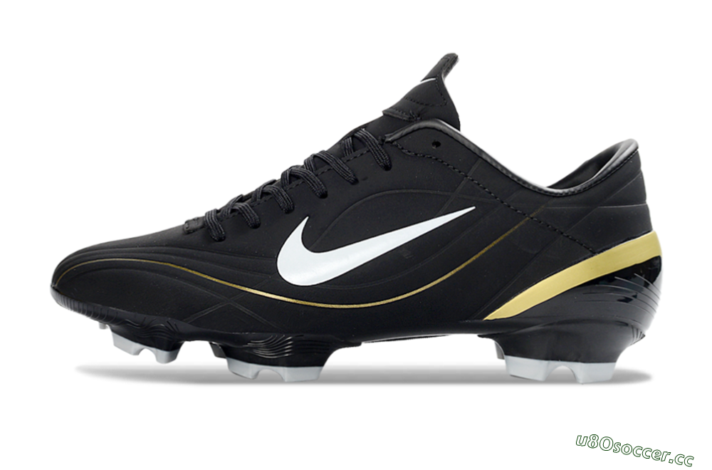 Men's Nike Mercurial Vapor R9 FG Firm Ground Low-Tops Football Boots - Black/Gold Accent/White Detail 0