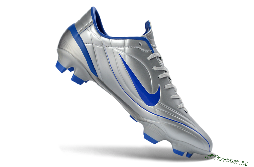 Men's Nike Mercurial Vapor R9 FG Firm Ground Low-Tops Football Boots - Silver/Bright Blue/Steel Blue 4