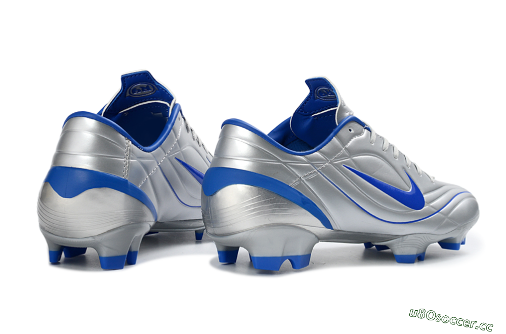Men's Nike Mercurial Vapor R9 FG Firm Ground Low-Tops Football Boots - Silver/Bright Blue/Steel Blue 6