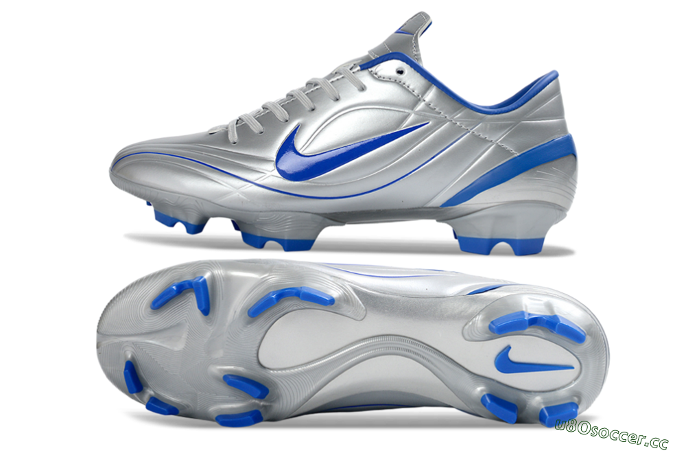 Men's Nike Mercurial Vapor R9 FG Firm Ground Low-Tops Football Boots - Silver/Bright Blue/Steel Blue 1