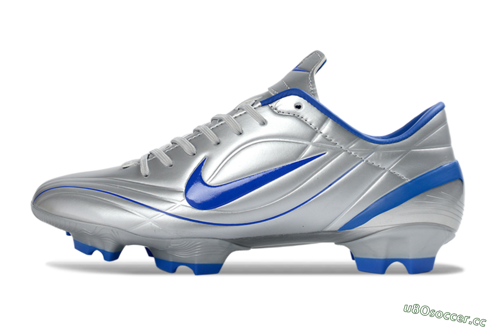 Men's Nike Mercurial Vapor R9 FG Firm Ground Low-Tops Football Boots - Silver/Bright Blue/Steel Blue 0
