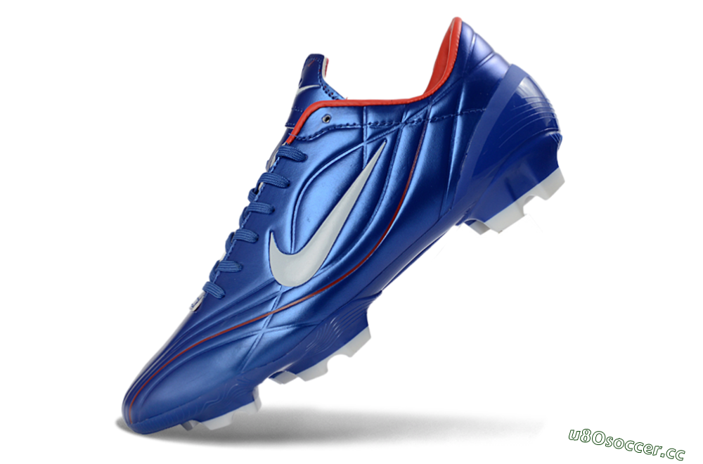 Men's Nike Mercurial Vapor R9 FG Firm Ground Low-Tops Football Boots - Blue/Crimson Red/White 5