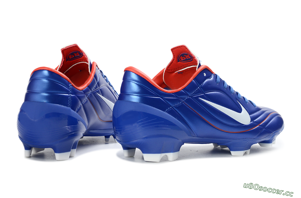 Men's Nike Mercurial Vapor R9 FG Firm Ground Low-Tops Football Boots - Blue/Crimson Red/White 6
