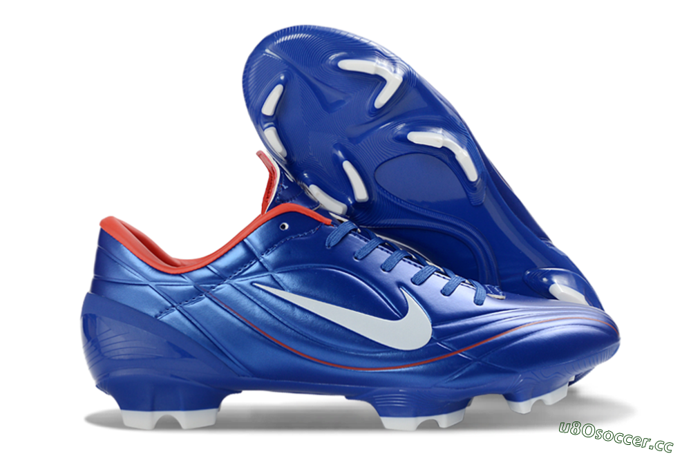 Men's Nike Mercurial Vapor R9 FG Firm Ground Low-Tops Football Boots - Blue/Crimson Red/White 2