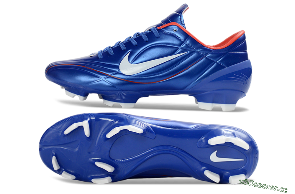 Men's Nike Mercurial Vapor R9 FG Firm Ground Low-Tops Football Boots - Blue/Crimson Red/White 1
