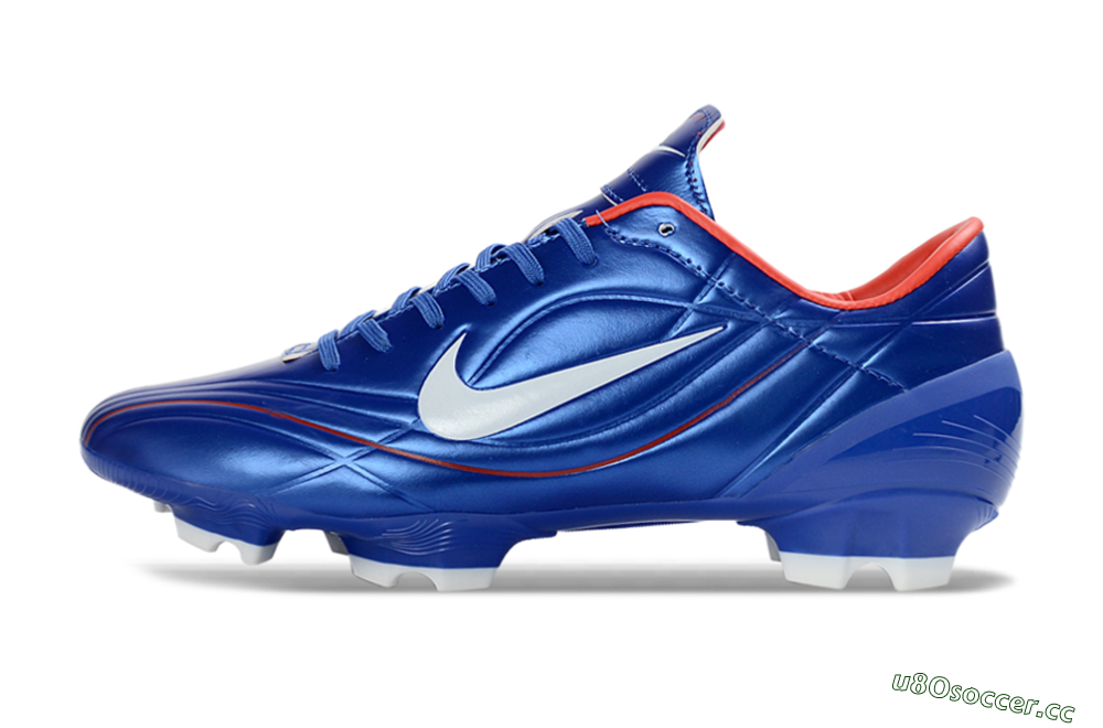 Men's Nike Mercurial Vapor R9 FG Firm Ground Low-Tops Football Boots - Blue/Crimson Red/White 0