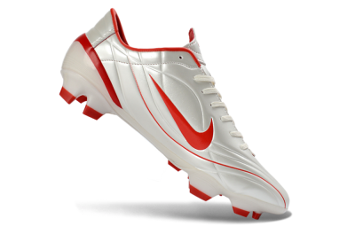 Men's Nike Mercurial Vapor R9 FG Firm Ground Low-Tops Football Boots - White/Fiery Red/Sleek Silver