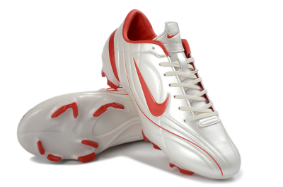 Men's Nike Mercurial Vapor R9 FG Firm Ground Low-Tops Football Boots - White/Fiery Red/Sleek Silver