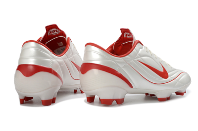Men's Nike Mercurial Vapor R9 FG Firm Ground Low-Tops Football Boots - White/Fiery Red/Sleek Silver