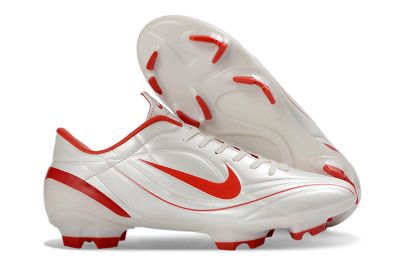 Men's Nike Mercurial Vapor R9 FG Firm Ground Low-Tops Football Boots - White/Fiery Red/Sleek Silver