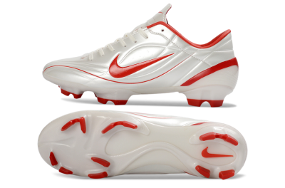 Men's Nike Mercurial Vapor R9 FG Firm Ground Low-Tops Football Boots - White/Fiery Red/Sleek Silver