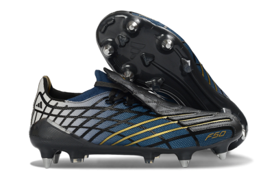 Unisex Adidas F50 Spider Elite SG Soft Ground Low-Tops Football Boots - Blue/Night Sky/Golden Accent