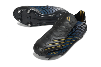 Unisex Adidas F50 Spider Elite SG Soft Ground Low-Tops Football Boots - Blue/Night Sky/Golden Accent