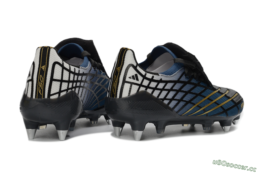 Unisex Adidas F50 Spider Elite SG Soft Ground Low-Tops Football Boots - Blue/Night Sky/Golden Accent 6