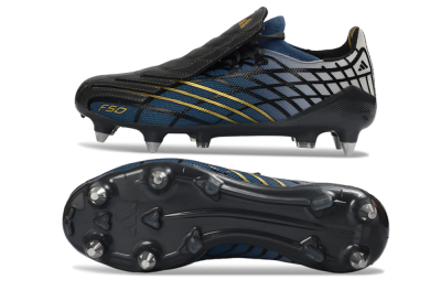 Unisex Adidas F50 Spider Elite SG Soft Ground Low-Tops Football Boots - Blue/Night Sky/Golden Accent