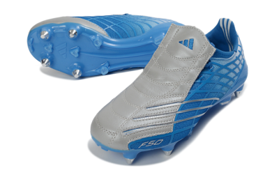 Unisex Adidas F50 Spider Elite SG Soft Ground Low-Tops Football Boots - Blue/Sky Blue/Steel Gray