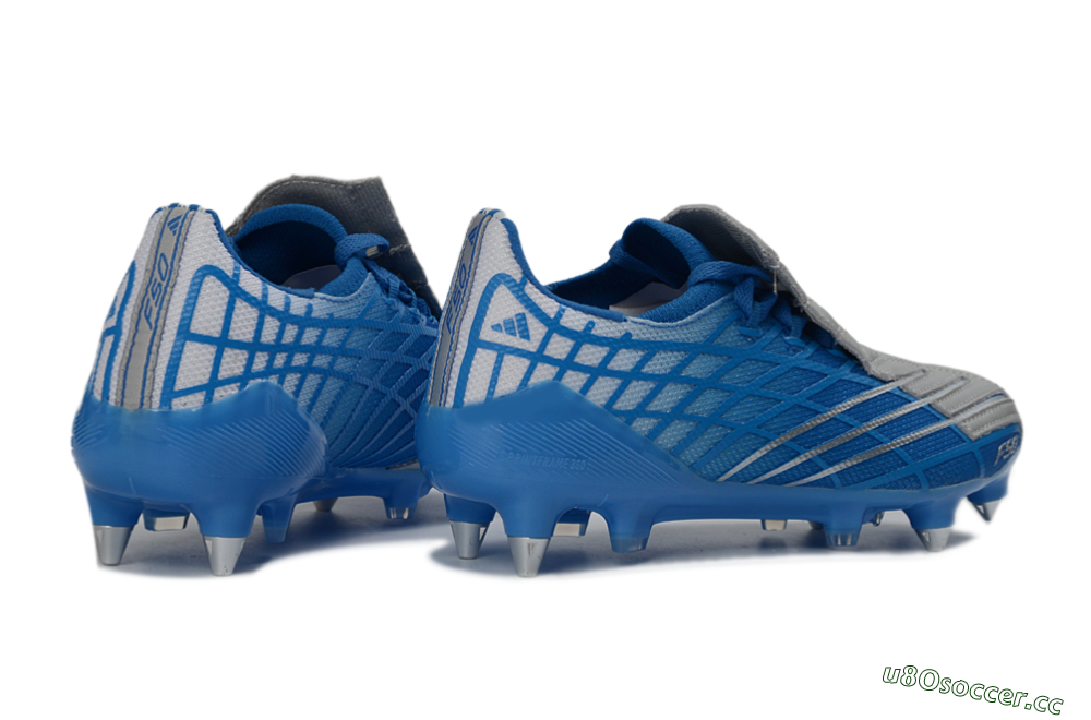 Unisex Adidas F50 Spider Elite SG Soft Ground Low-Tops Football Boots - Blue/Sky Blue/Steel Gray 6