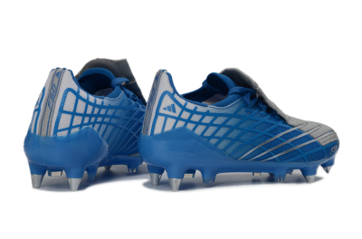 Unisex Adidas F50 Spider Elite SG Soft Ground Low-Tops Football Boots - Blue/Sky Blue/Steel Gray