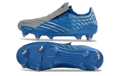 Unisex Adidas F50 Spider Elite SG Soft Ground Low-Tops Football Boots - Blue/Sky Blue/Steel Gray