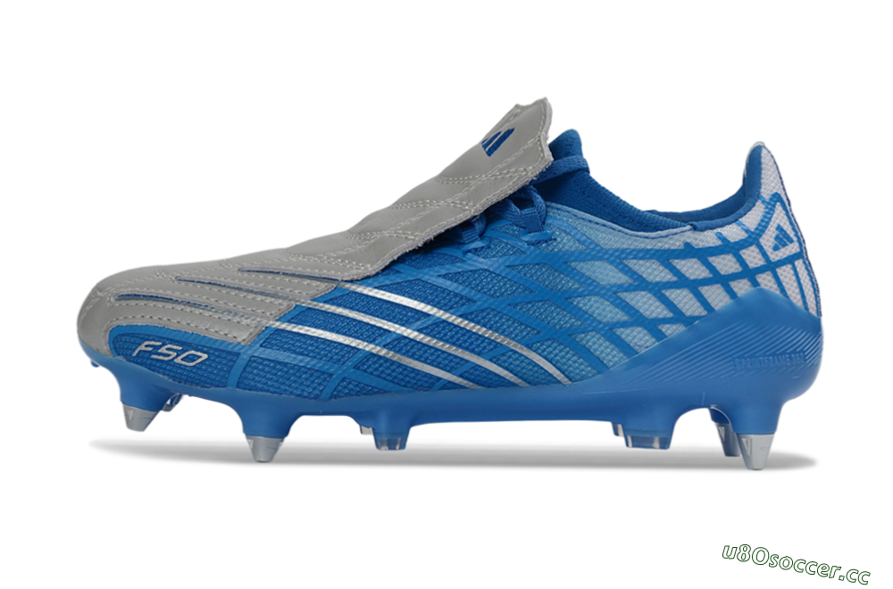 Unisex Adidas F50 Spider Elite SG Soft Ground Low-Tops Football Boots - Blue/Sky Blue/Steel Gray 0