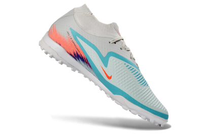 Unisex Nike Phantom 6 Elite High TF Artificial Turf High-Tops Football Shoes - Turquoise/Coral/White