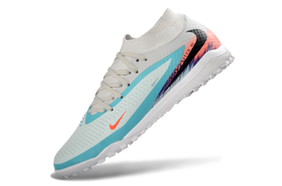 Unisex Nike Phantom 6 Elite High TF Artificial Turf High-Tops Football Shoes - Turquoise/Coral/White