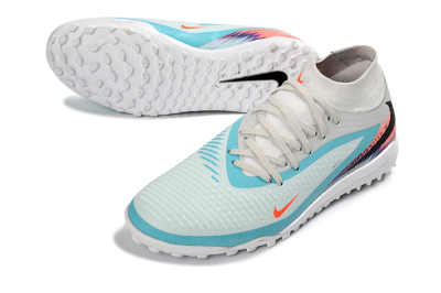 Unisex Nike Phantom 6 Elite High TF Artificial Turf High-Tops Football Shoes - Turquoise/Coral/White