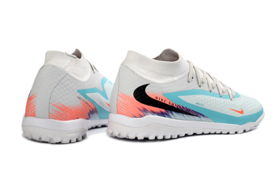Unisex Nike Phantom 6 Elite High TF Artificial Turf High-Tops Football Shoes - Turquoise/Coral/White