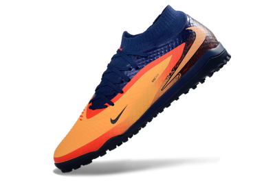 Unisex Nike Phantom 6 Elite High TF Artificial Turf High-Tops Football Shoes - Orange/Navy Blue/Fired Brick
