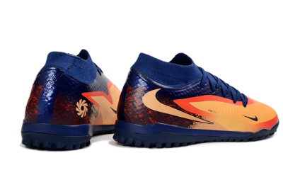 Unisex Nike Phantom 6 Elite High TF Artificial Turf High-Tops Football Shoes - Orange/Navy Blue/Fired Brick