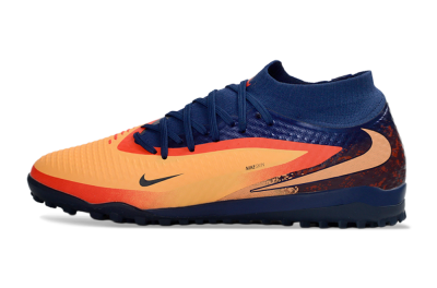 Unisex Nike Phantom 6 Elite High TF Artificial Turf High-Tops Football Shoes - Orange/Navy Blue/Fired Brick