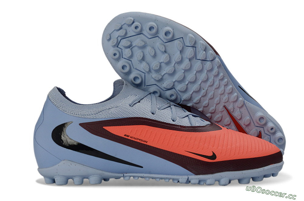 Unisex Nike Phantom 6 Elite Low TF Artificial Turf Low-Tops Football Shoes - Orange/Sky Blue/Crimson 2