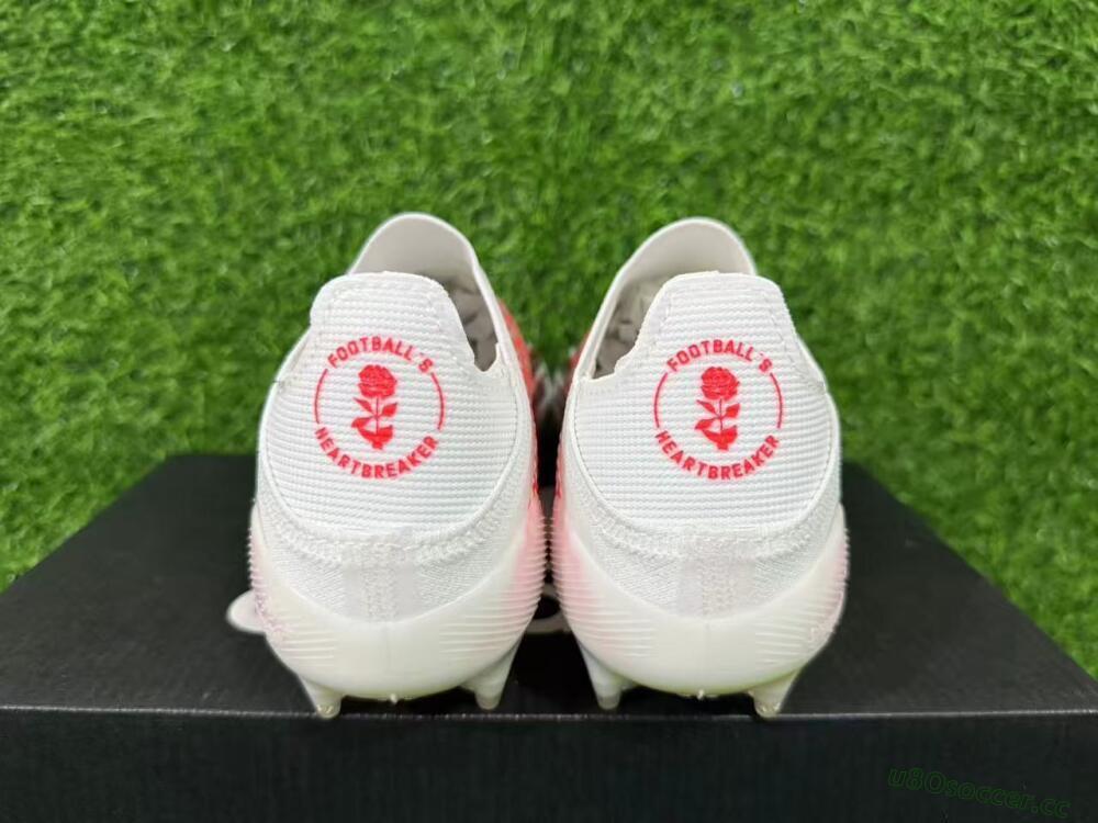Unisex Adidas F50+ Elite Lightstrike Pro Laceless FG Firm Ground Low-Tops Football Boots - White/Crimson Glow/Black Shadow