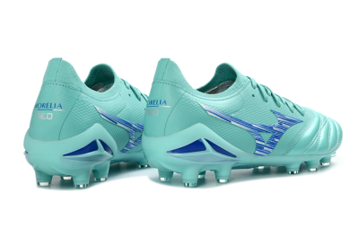 Men's Mizuno Morelia Neo 4 FG Firm Ground Low-Tops Football Boots - Aqua/Ocean Blue/Turquoise Splash