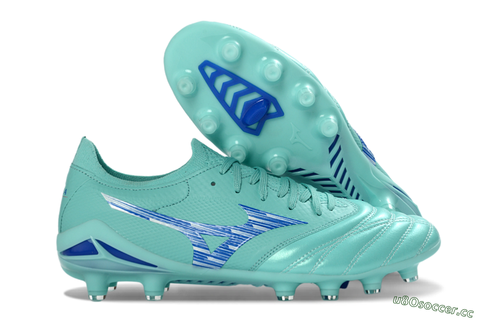 Men's Mizuno Morelia Neo 4 FG Firm Ground Low-Tops Football Boots - Aqua/Ocean Blue/Turquoise Splash 2