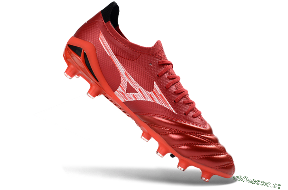 Men's Mizuno Morelia Neo 4 FG Firm Ground Low-Tops Football Boots - Red/Crimson Blaze/Scarlet Shine 4