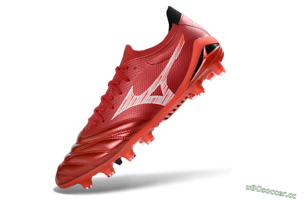 Men's Mizuno Morelia Neo 4 FG Firm Ground Low-Tops Football Boots - Red/Crimson Blaze/Scarlet Shine 5