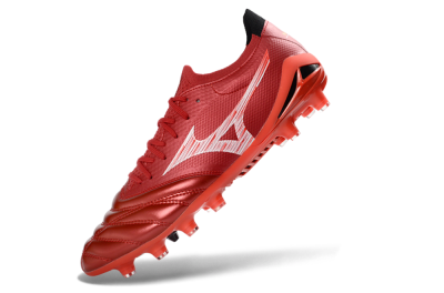 Men's Mizuno Morelia Neo 4 FG Firm Ground Low-Tops Football Boots - Red/Crimson Blaze/Scarlet Shine